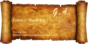 Gancz Avarka névjegykártya